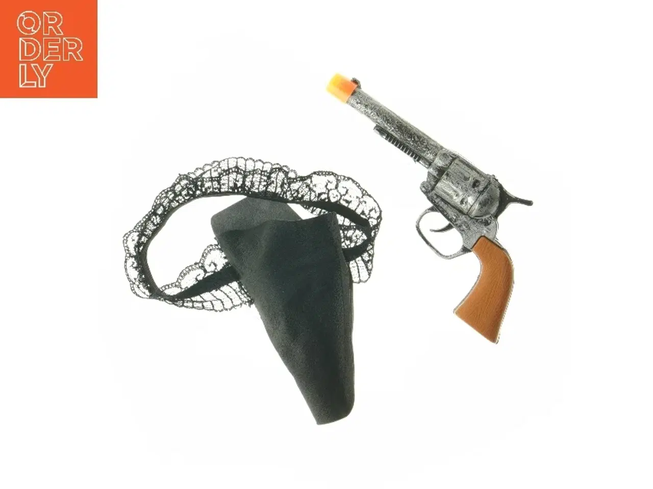 Billede 2 - Legetøjspistol med hylster i strømpebånd (str. 18 cm)