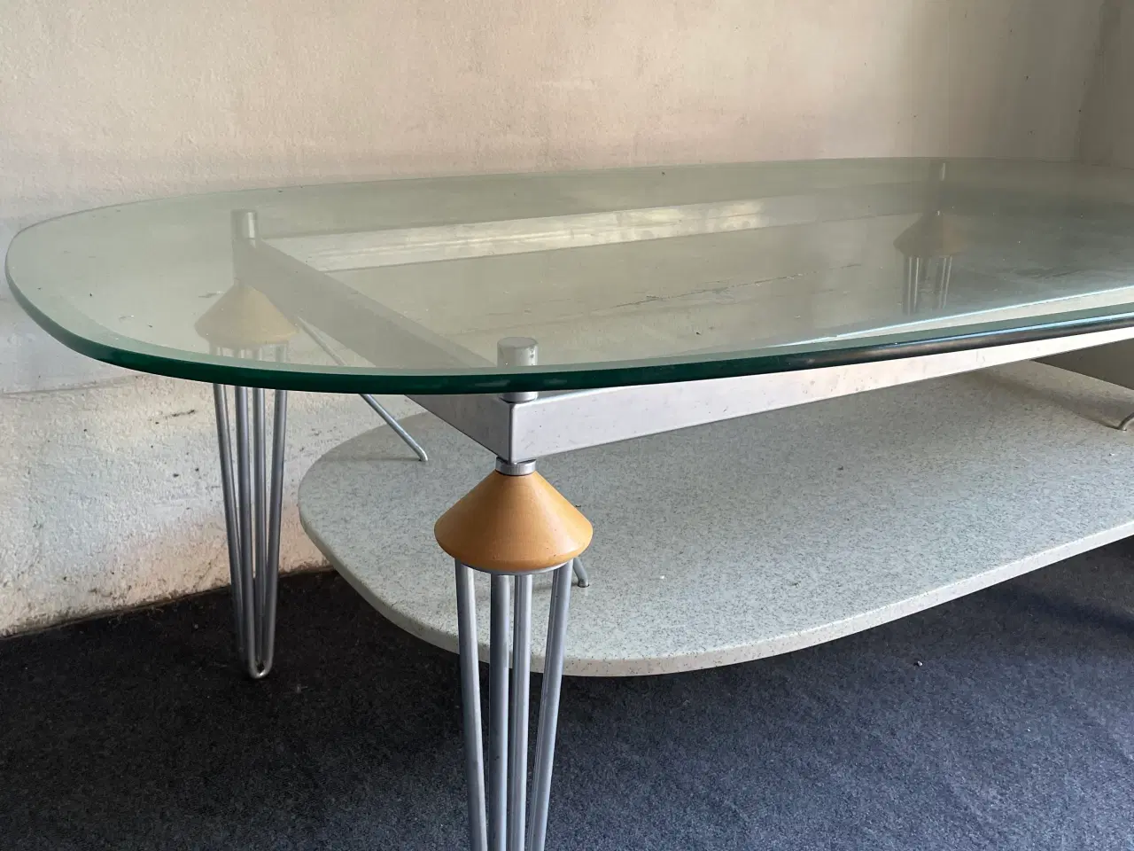 Billede 1 - Sofabord glas og marmor 