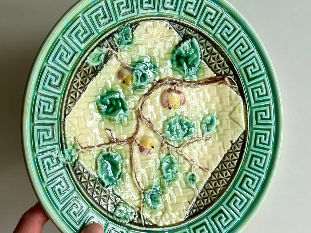 Billede 1 - Art nouveau tallerken, æblegren