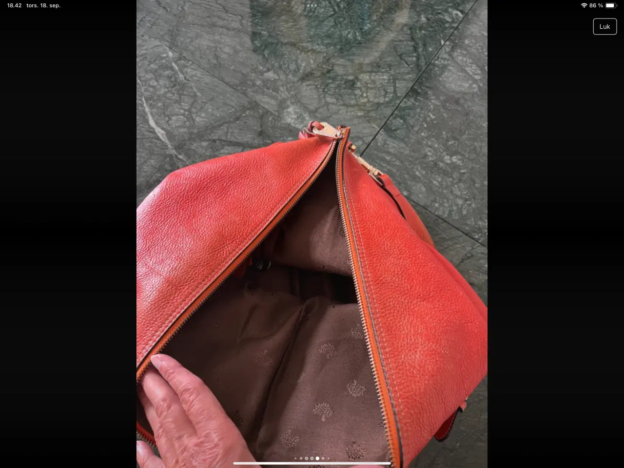 Billede 7 - Flot Orange Mulberry taske.