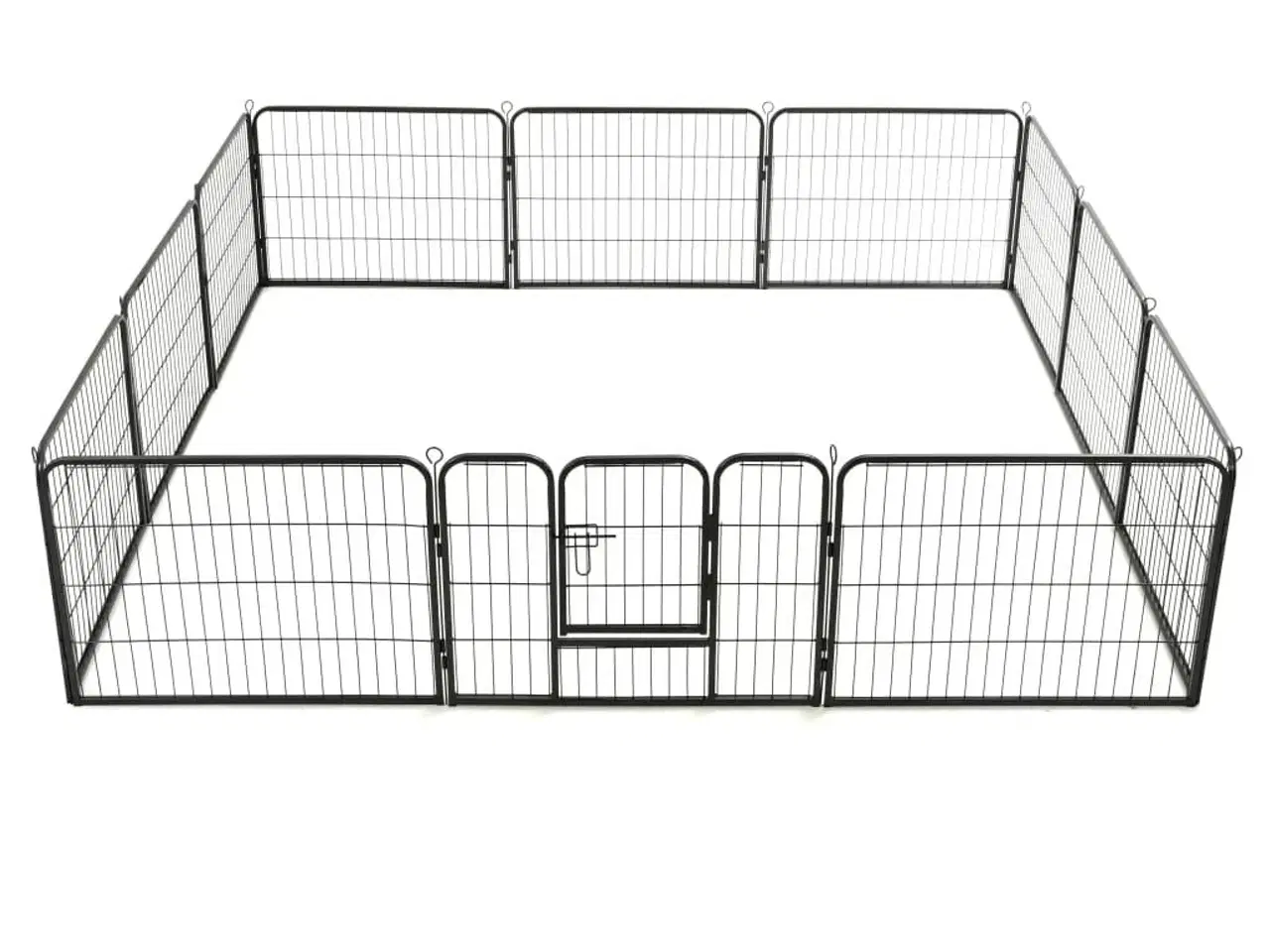 Billede 5 - Løbegård til hunde 12 paneler sort 80 x 60 stål