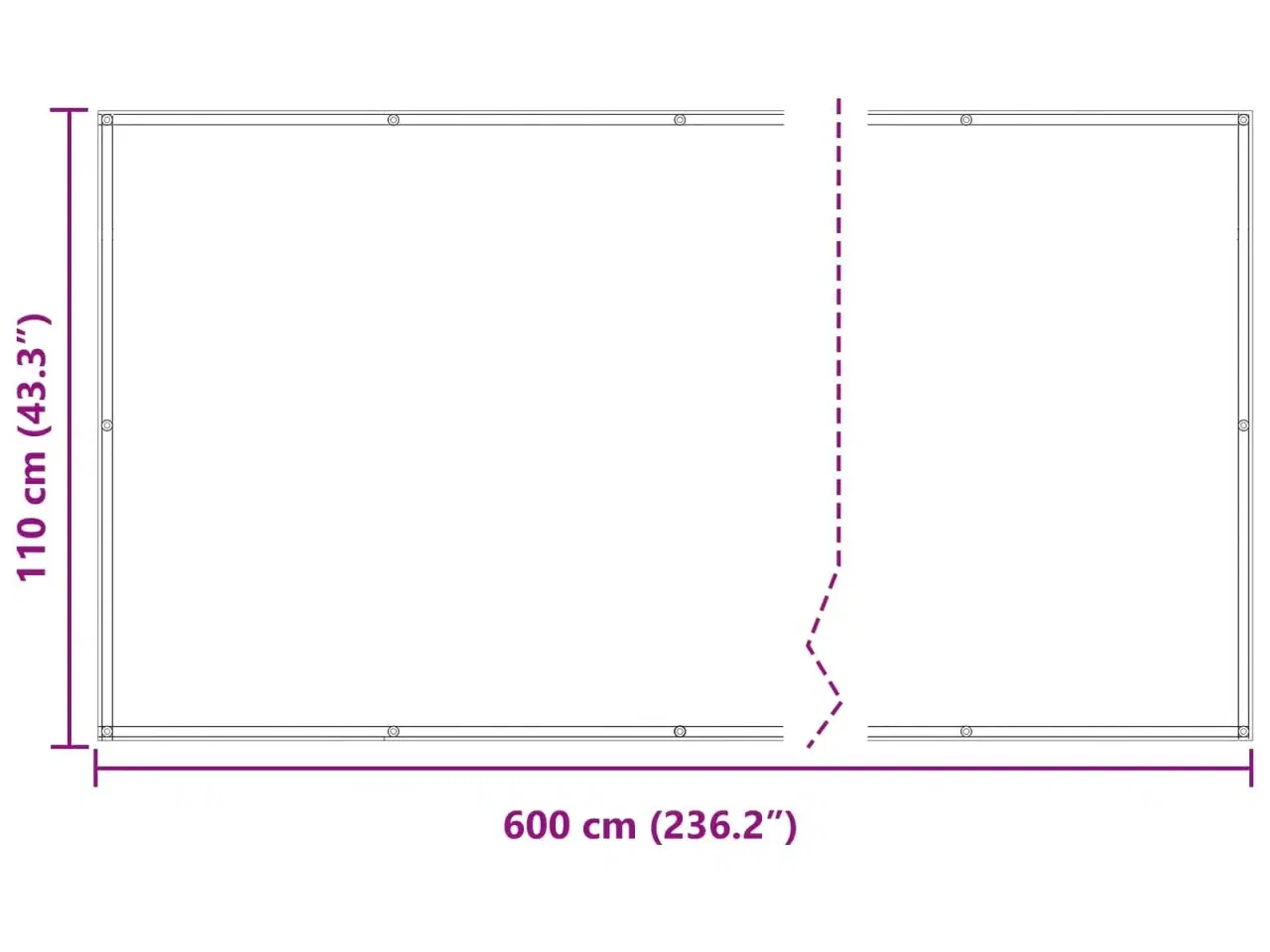 Billede 7 - Altan Skærm Antracit 110 x 600 cm Oxford stof
