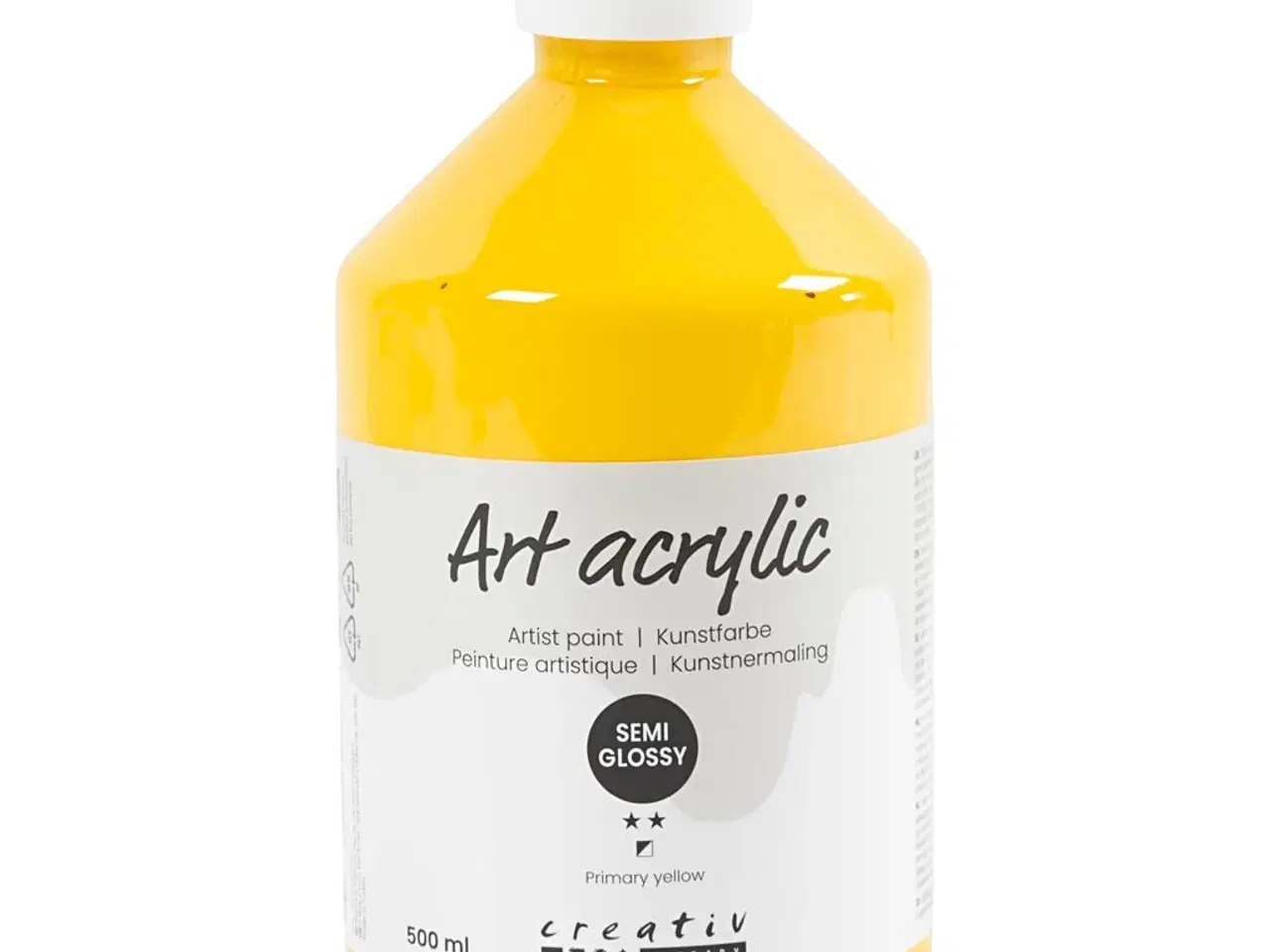 Billede 1 - Art Akrylmaling, halvblank, transparent, primær gul, 500ml/ 1 fl.