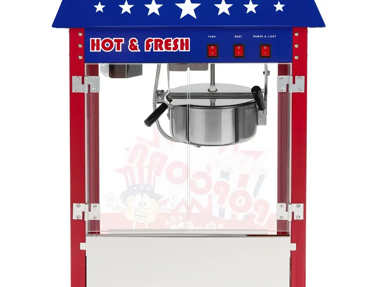 Billede 3 -  Popcornmaskine med vogn USA 88 L – 1600 W – rød