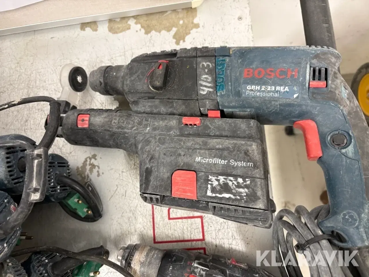 Billede 3 - Håndværktøj Bosch Würth blandet lot 6 stiksav 1 skruemaskine 2 borehamre 1 luftsømpistol