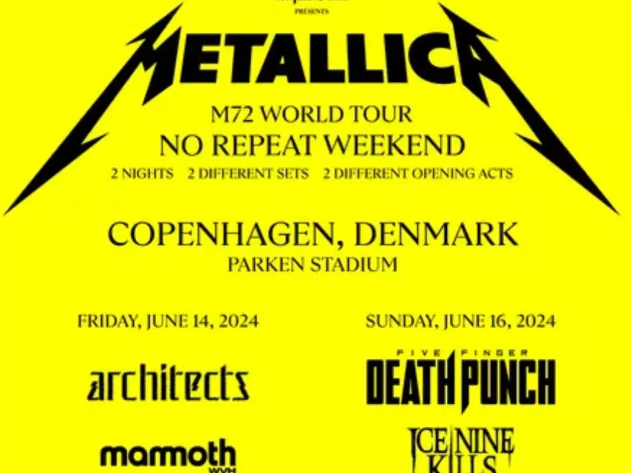 Billede 1 - 2 Metallica-billetter til Parken