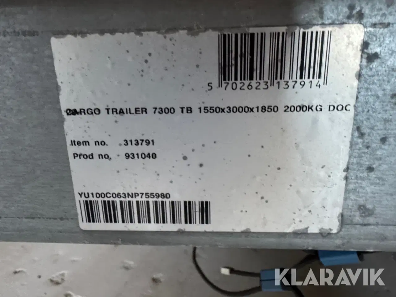 Billede 5 - Cargotrailer Brenderup 7300TB 2000