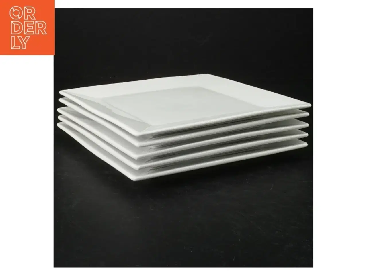 Billede 1 - 5 Hvide firkantede tallerkener fra Trend (str. 19 x. 19 cm)