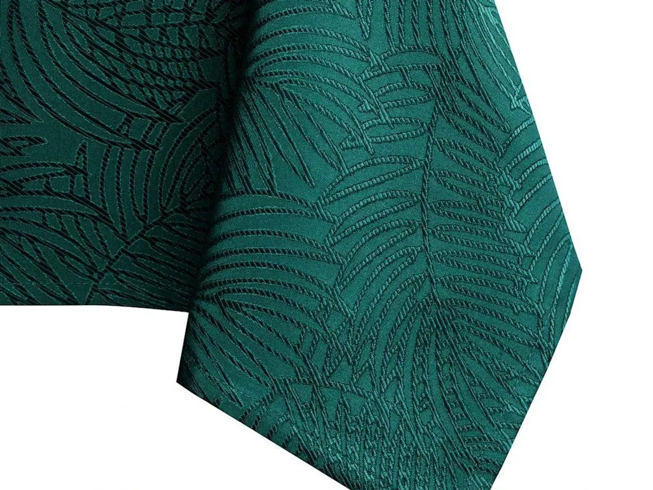 Billede 1 - Dug flaskegrøn 140×400 cm – AmeliaHome Gaia, præget plantemønster