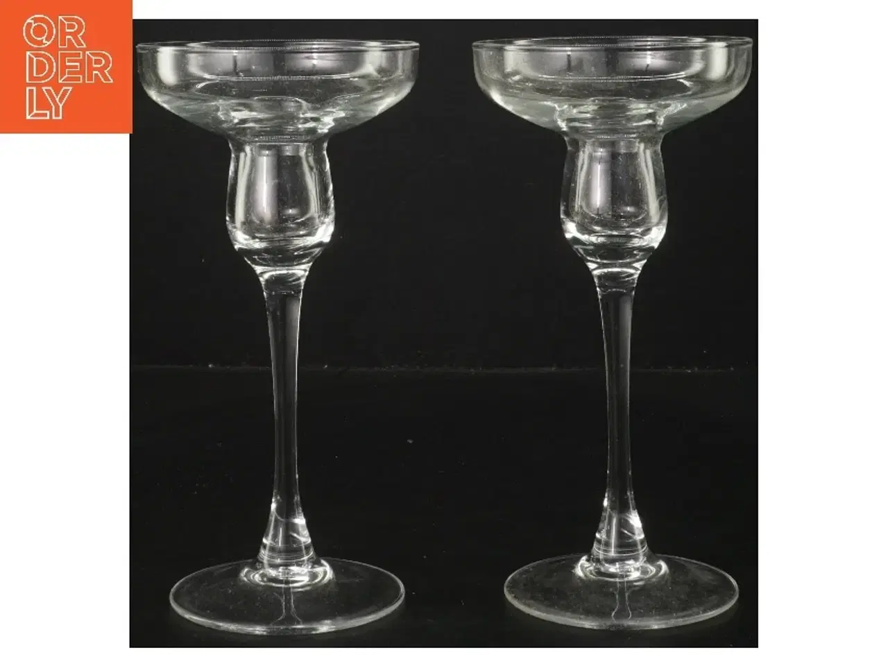 Billede 1 - Glas lysestager (str. Ø 9 cm højde 18 cm)