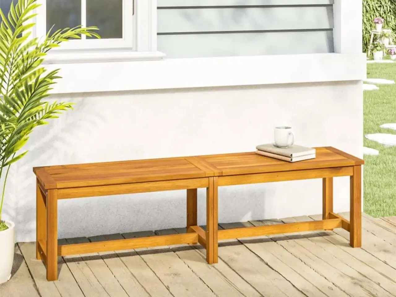 Billede 1 - Havebænk 150x35x45 cm massivt akacietræ