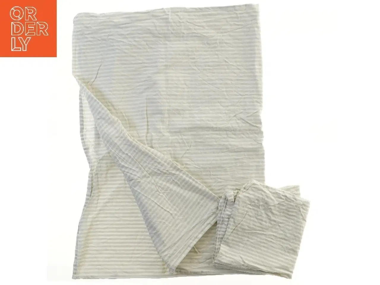 Billede 2 - Stribet sengetøjssæt (str. 42x38,5 & 96x67 cm)