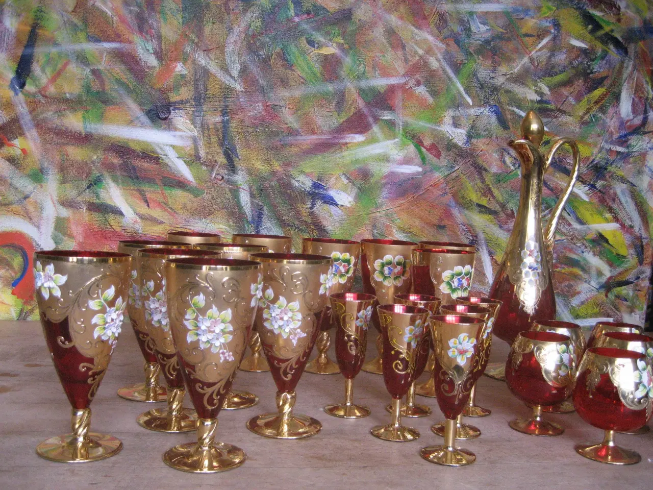 Billede 9 - Bômiske håndcolorerede glas