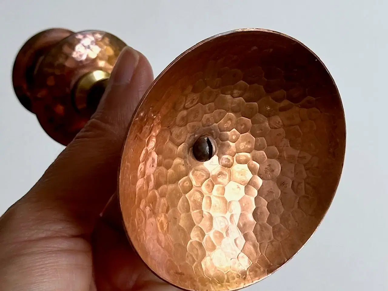 Billede 6 - Lysestage, kobber og messing