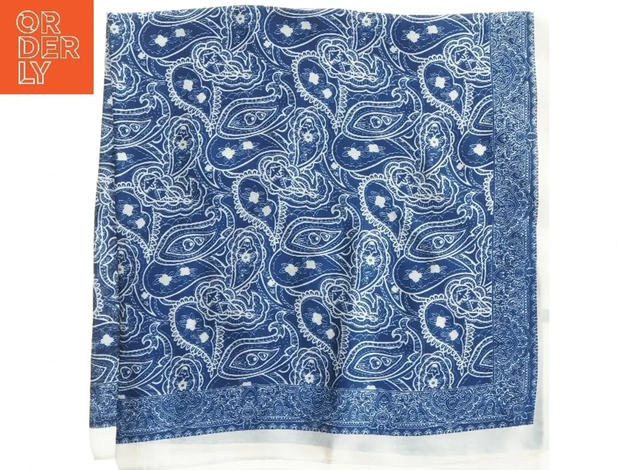 Billede 1 - Blåt paisley tørklæde (str. 68x68 cm)