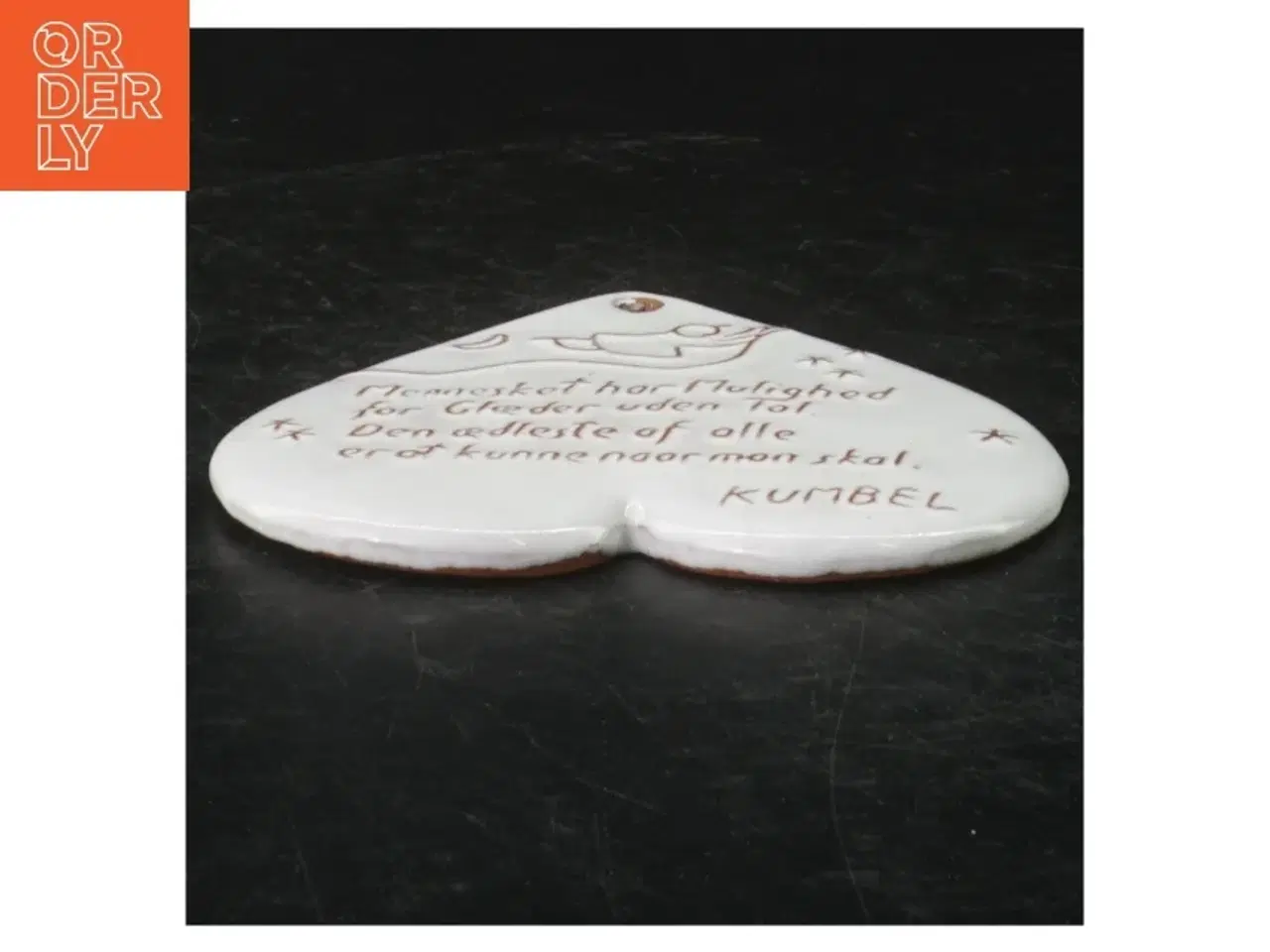 Billede 4 - Keramik hjerteformet ophæng (str. 11 x. 10,5 cm)