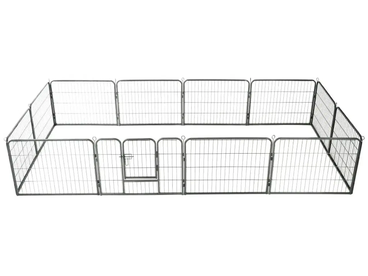 Billede 1 - Løbegård til hunde 12 paneler sort 80 x 60 stål