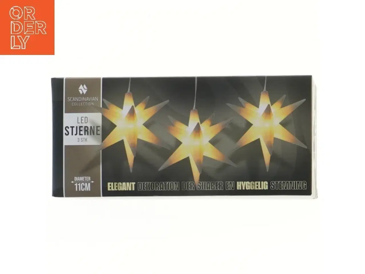 Billede 1 - LED stjerner med dekoration fra Scandinavian Collection (str. Ø 11 cm)