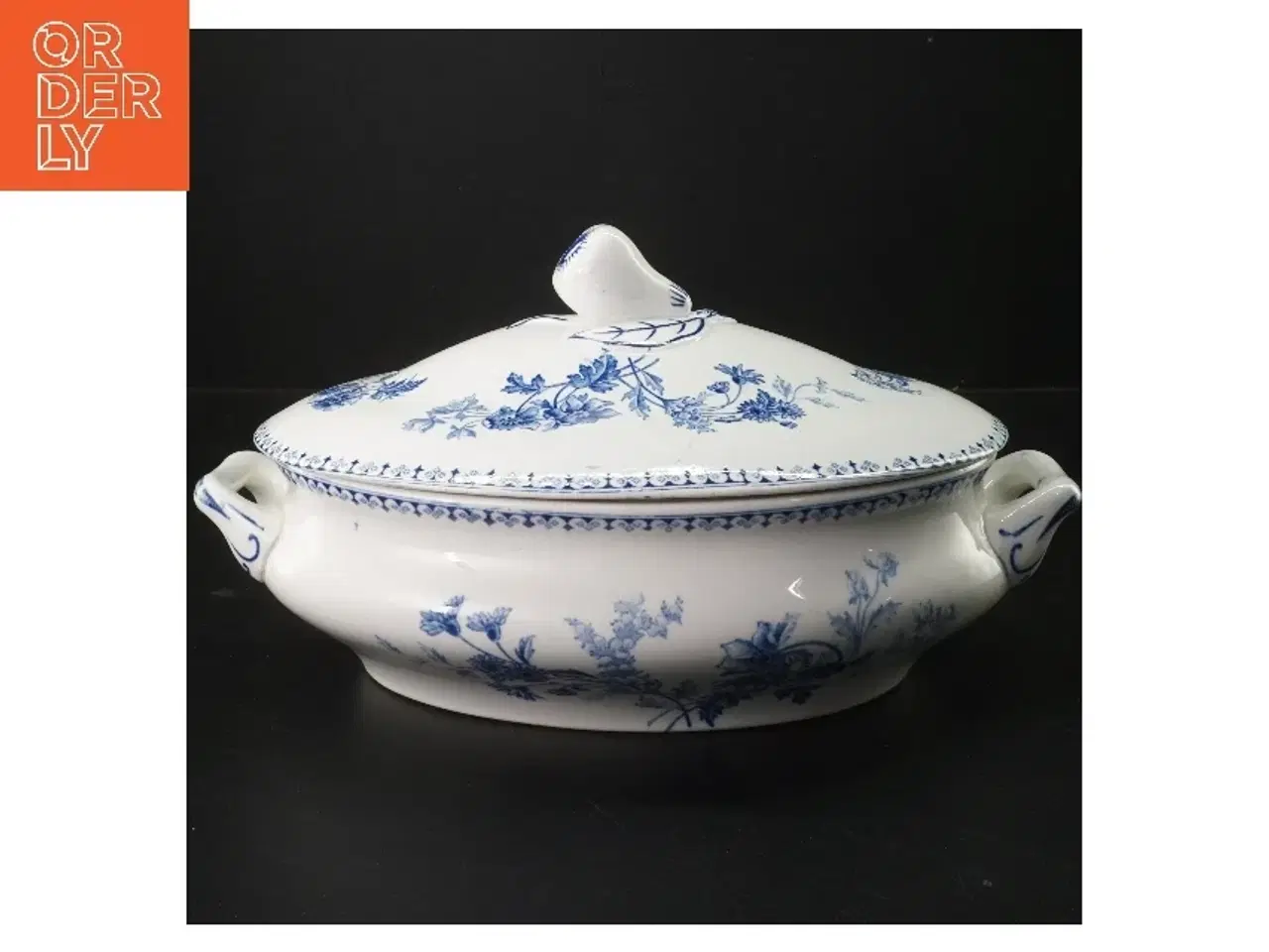 Billede 1 - Porcelæn serveringsskål med låg fra ERIK SAREDLER FAENCE (str. 30x18 cm)