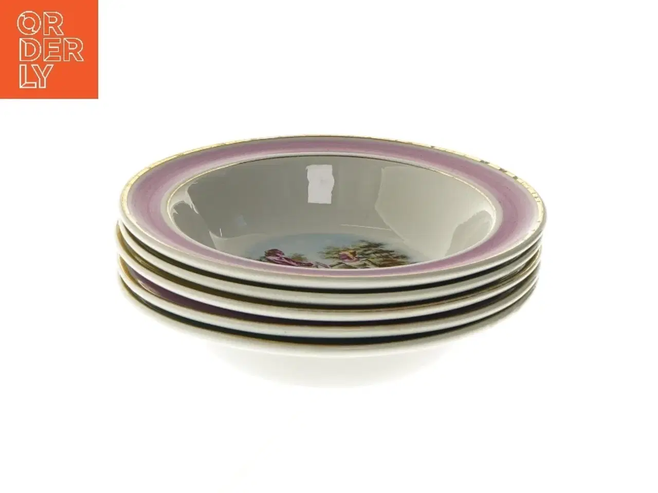 Billede 3 - Dekorative skåle med romantiske motiver fra Arabia (str. 5 stk Ø 17 cm)