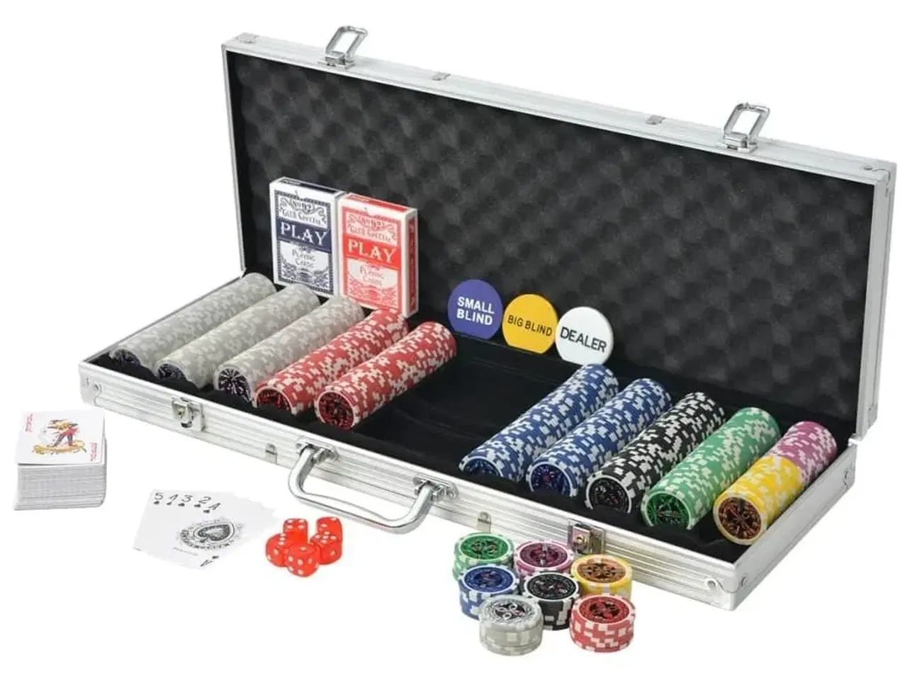 Billede 2 - Pokersæt med 500 laserchips aluminium