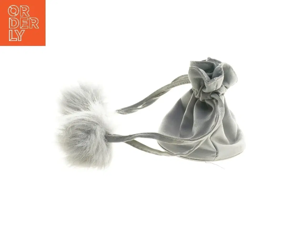 Billede 2 - Grå pose med pom-poms (str. Ø 10 cm)