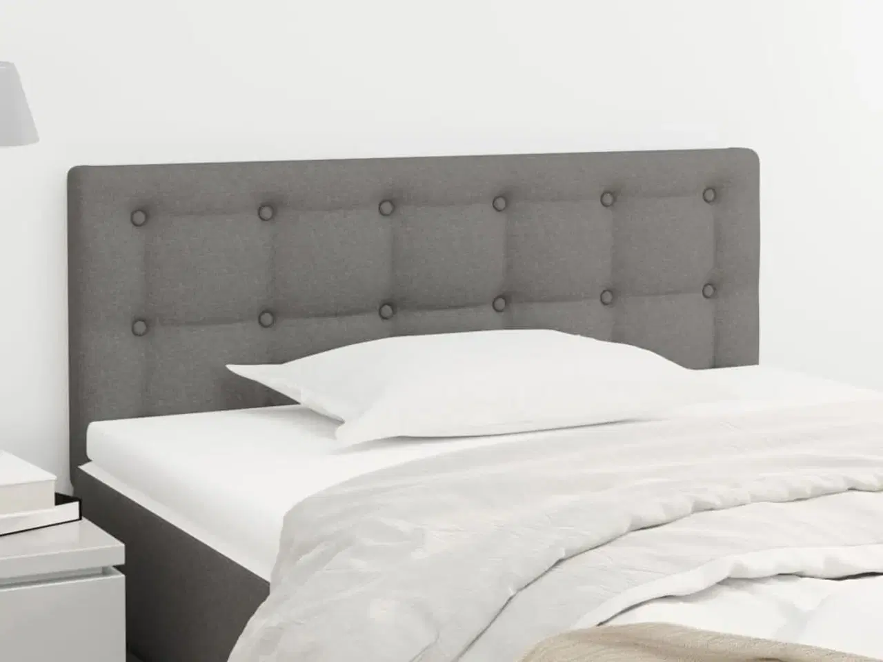 Billede 1 - Sengegavl 90x5x78/88 cm stof mørkegrå