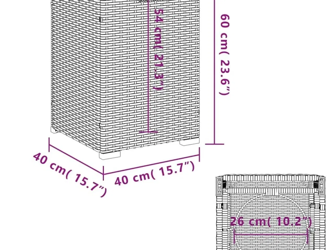 Billede 11 - Gasflaskeskjuler 40x40x60 cm polyrattan sort
