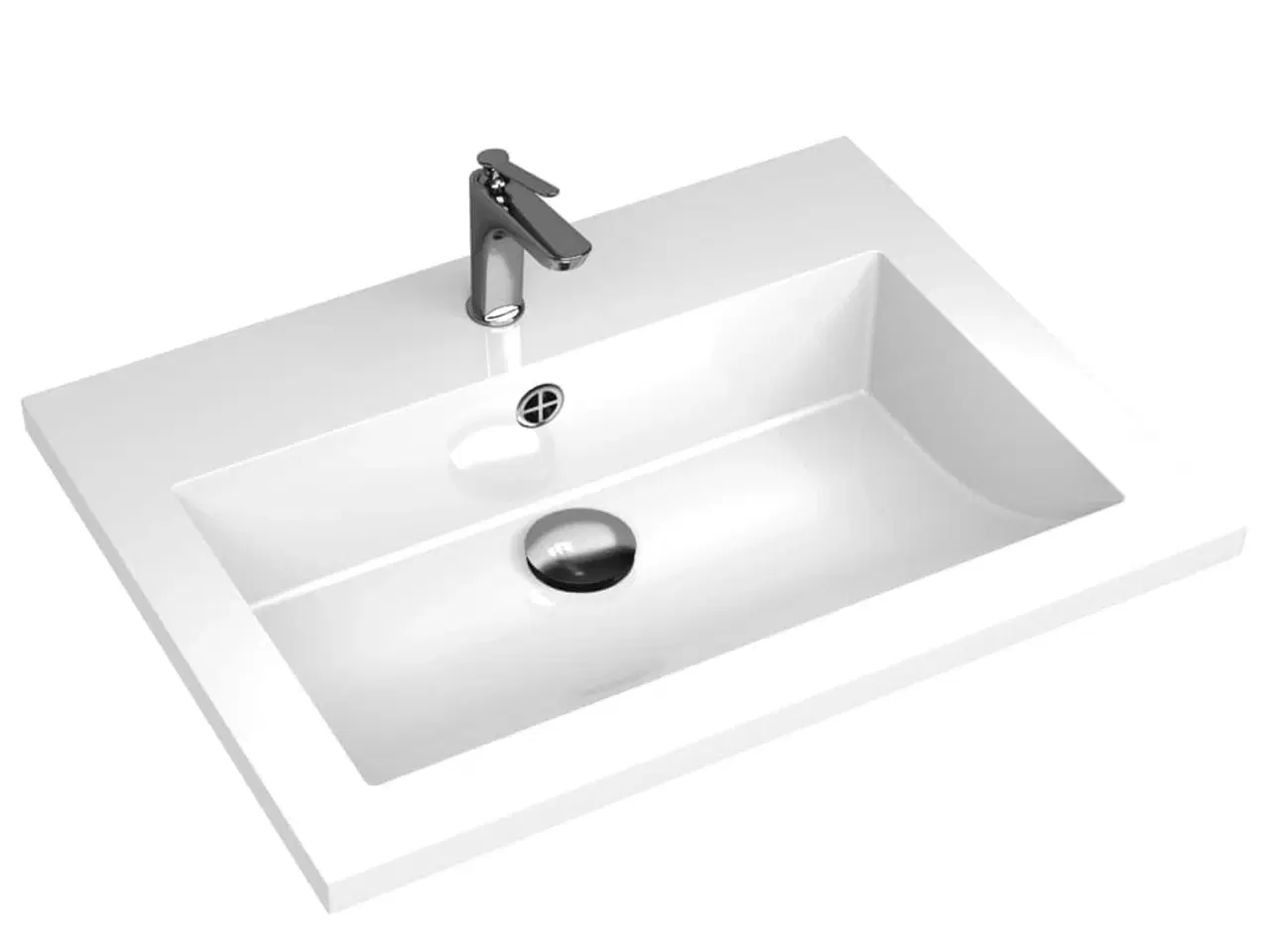 Billede 4 - Håndvask 600x450x120 mm granit hvid