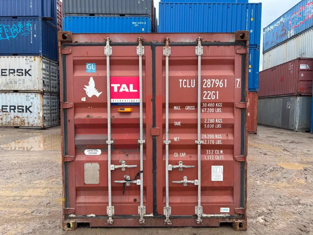 Billede 1 - 20 fods Container- ID: TCLU 287961-7 - Hvidovre