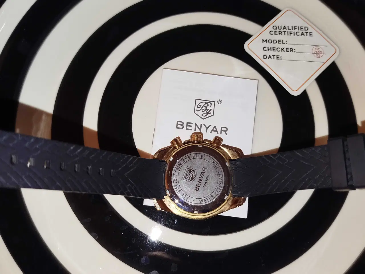 Billede 8 - Stort Herre ur i guld og sort farve