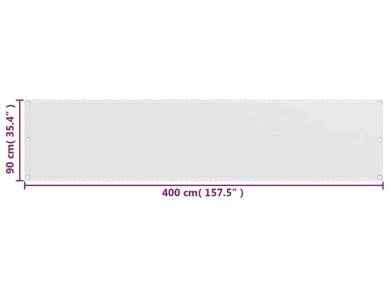 Billede 5 - Balkonafskærmning HDPE 90 x 400 cm hvid