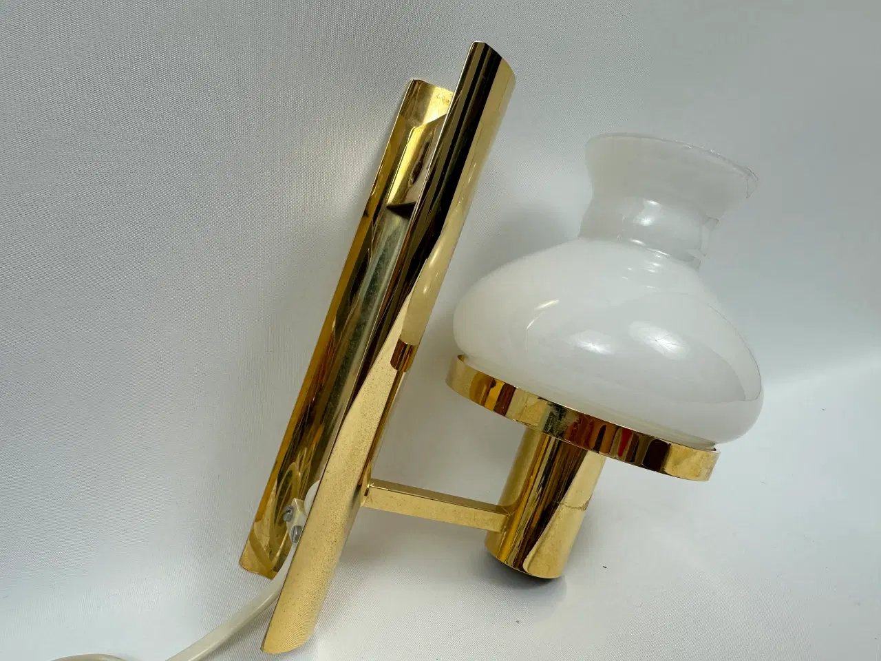Billede 4 - Vintage messing lampe med opalglas