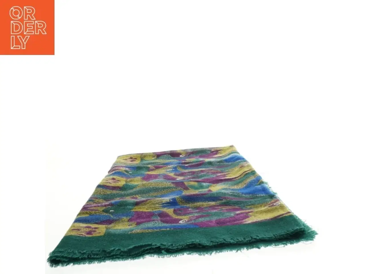 Billede 2 - Uld sjal / tørklæde flerfarvet  (str. 115 x 115 cm)