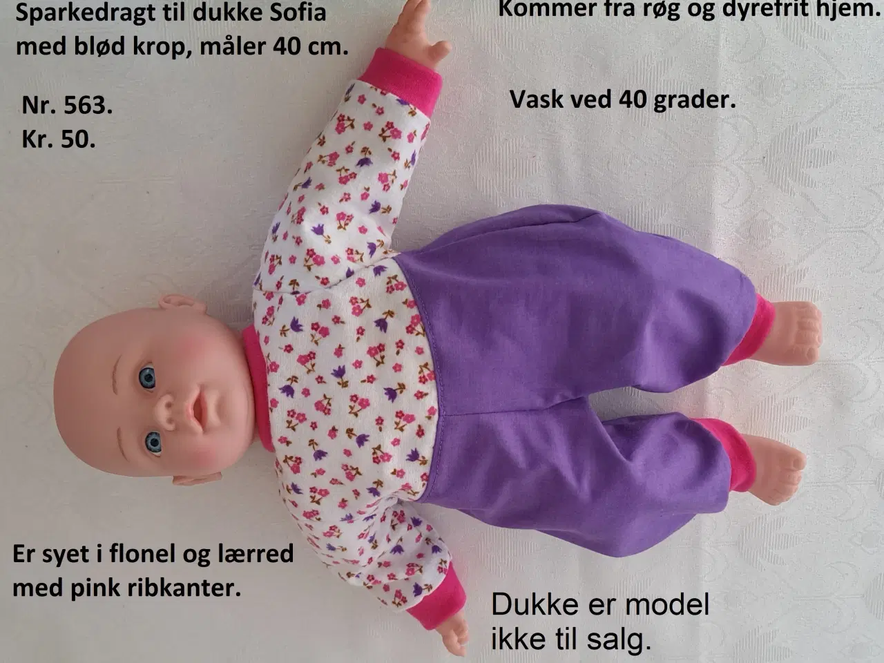 Billede 11 - Dukketøj til Sofia dukken på 40cm. med blød krop.