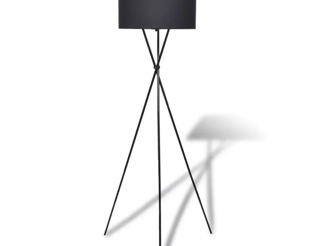 Billede 1 - Gulvlampeskærm med høj stander sort
