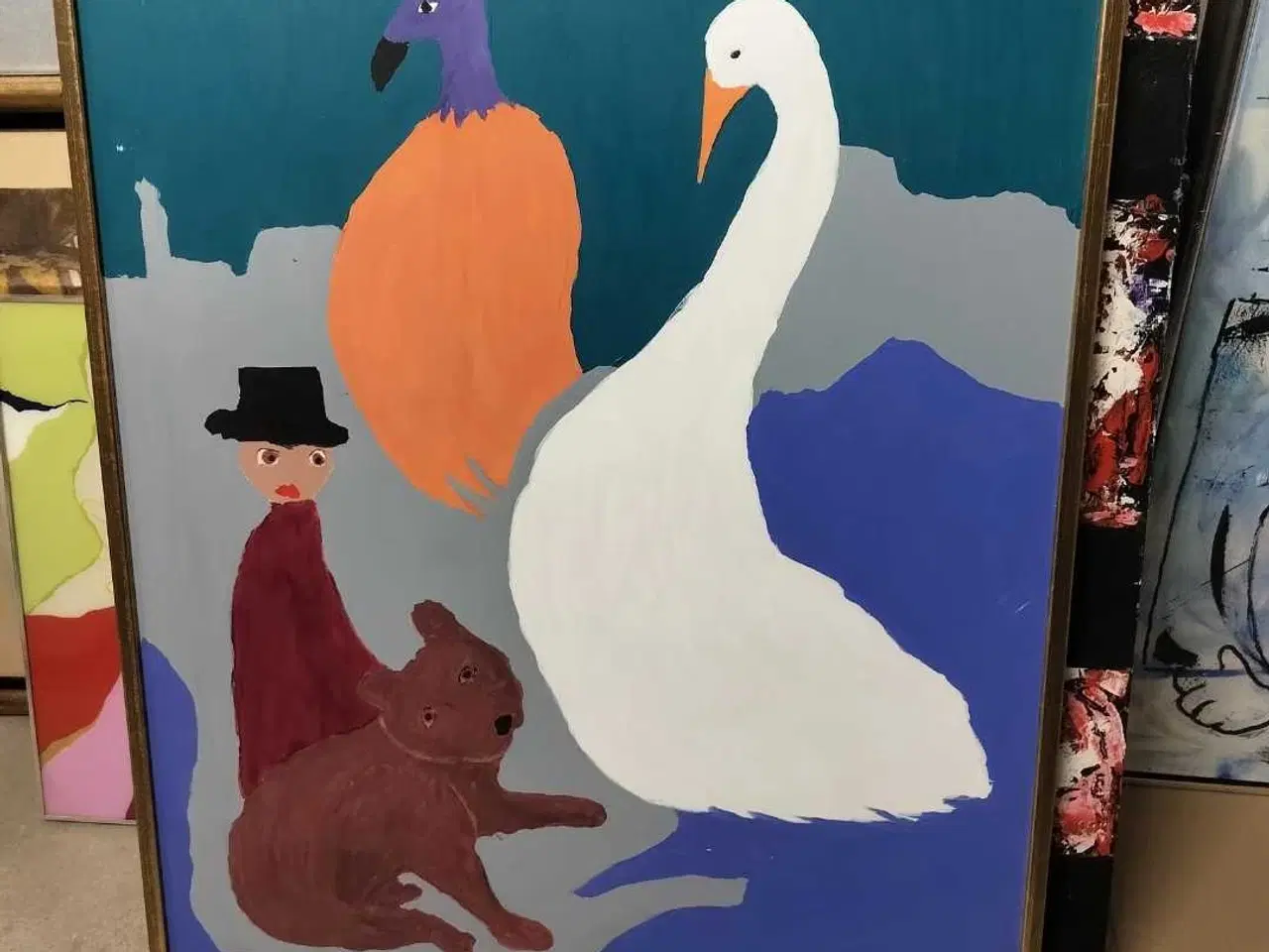 Billede 2 - Fint stort maleri i flot ramme