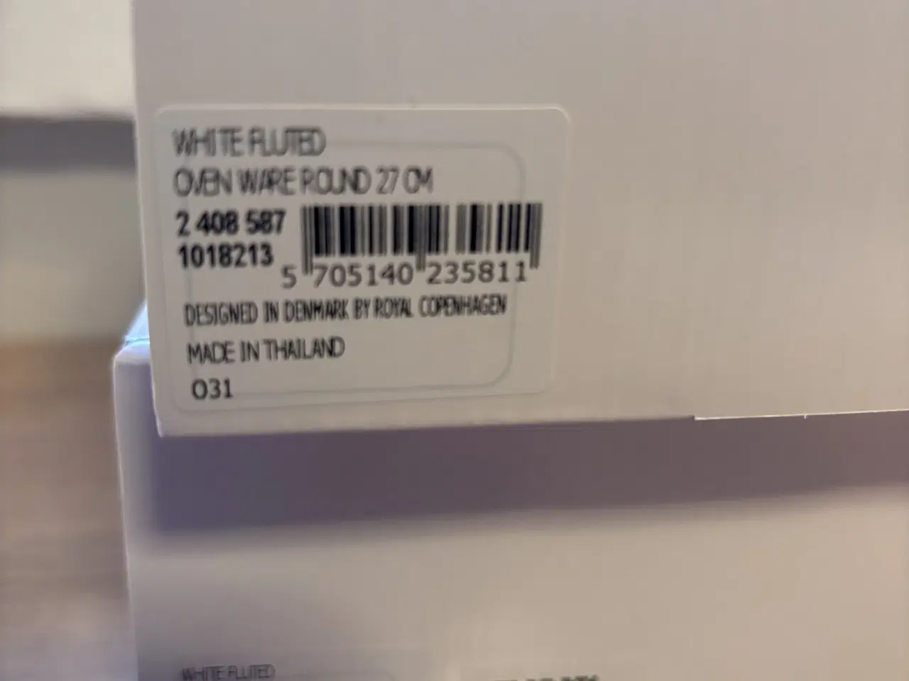 Billede 1 - 2 x Royal Copenhagen 27 cm hvid riflet ovnfast fad