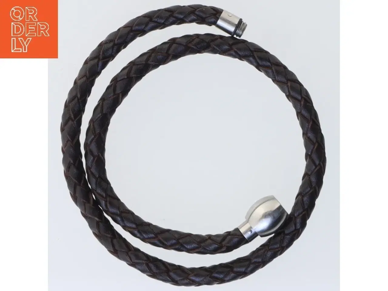 Billede 3 - Flettet læderarmbånd (str. 41,5. cm)