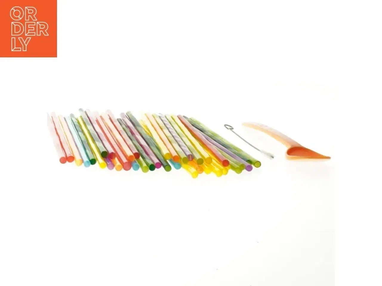 Billede 1 - Multifarvede plastik sugerør (str. 20 cm)