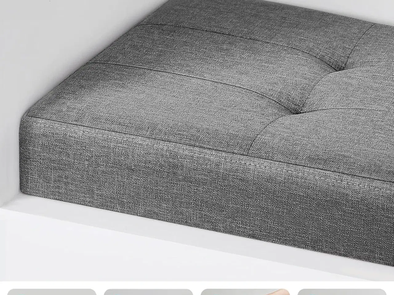 Billede 7 - Opbevaringsbænk med låg puf 112 l, 38 × 110 × 40 cm, skifergrå