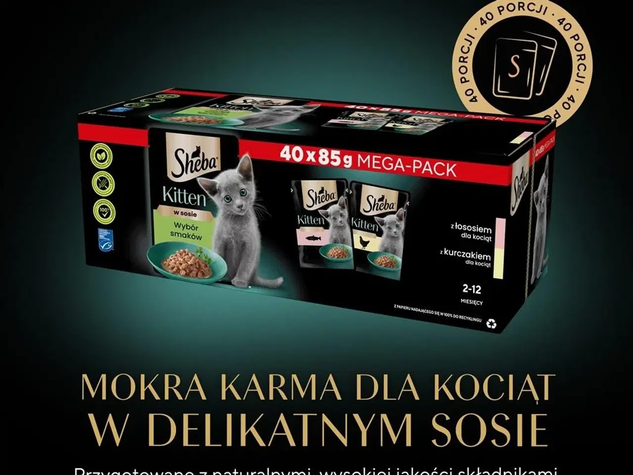 Billede 11 - Vådfoder til kattekillinger Sheba – udvalg i sauce, 40×85 g