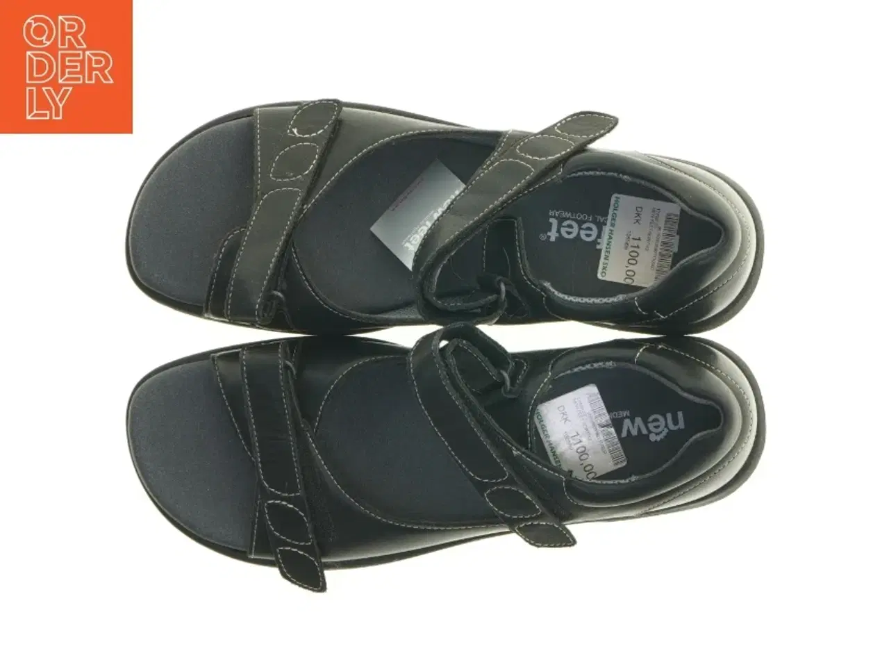 Billede 4 - Sorte læder sandaler fra New Feet (str. 42)