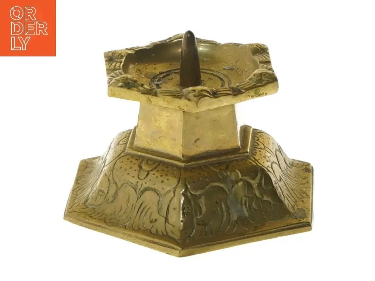 Billede 1 - Antik messing lysestage (str. 9 cm)