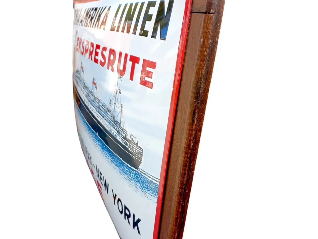 Billede 7 - Stort retro emaljeskilt Gdynia-Amerika Linien