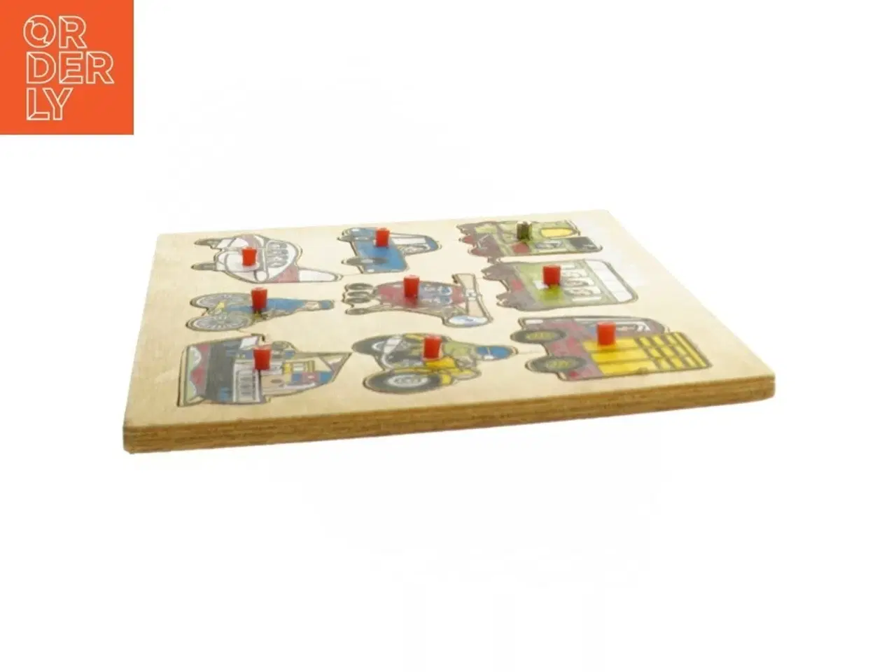 Billede 2 - Træpuslespil med køretøjer (str. 29x21 cm)