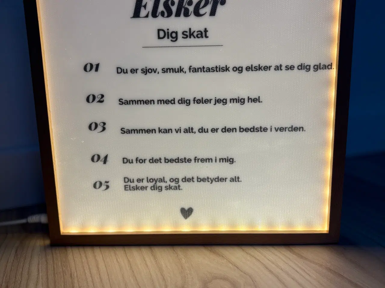 Billede 1 - Personlig kæreste billede med lys 🤩