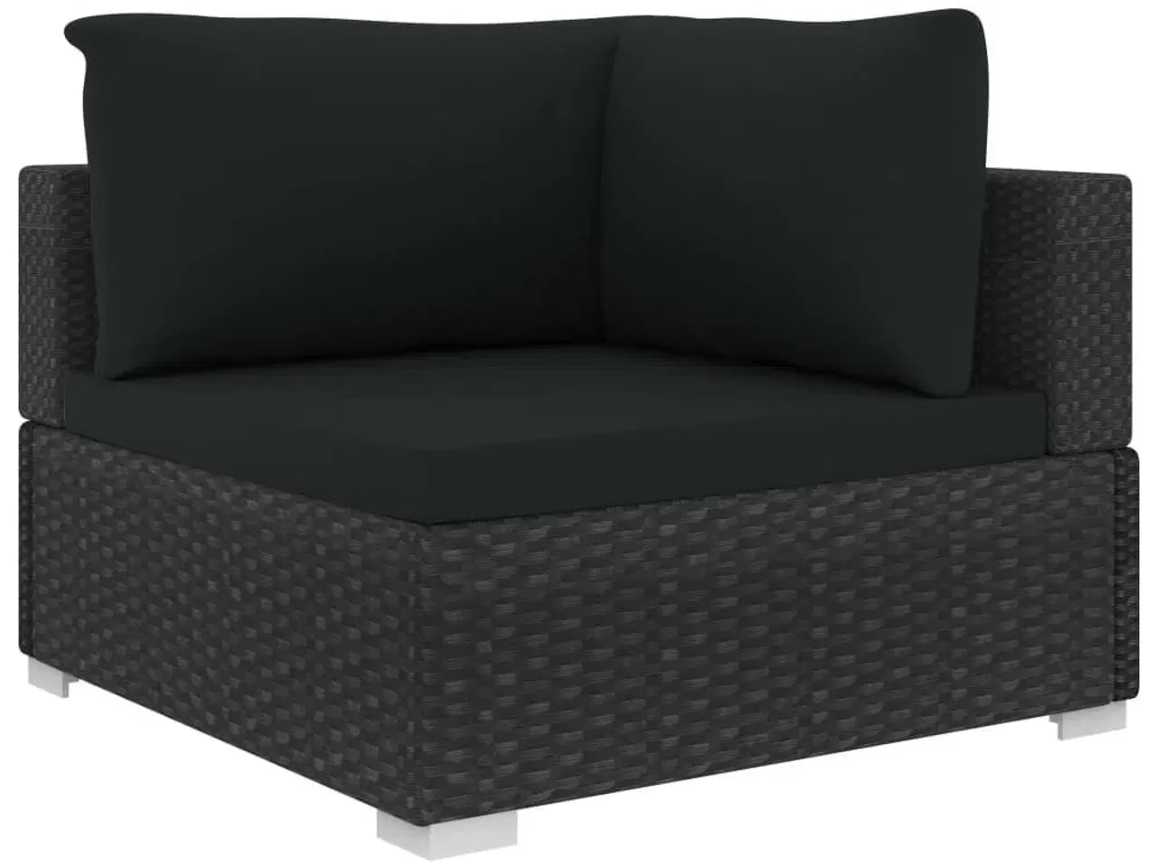 Billede 4 - Haveloungesæt 5 dele med hynder polyrattan sort