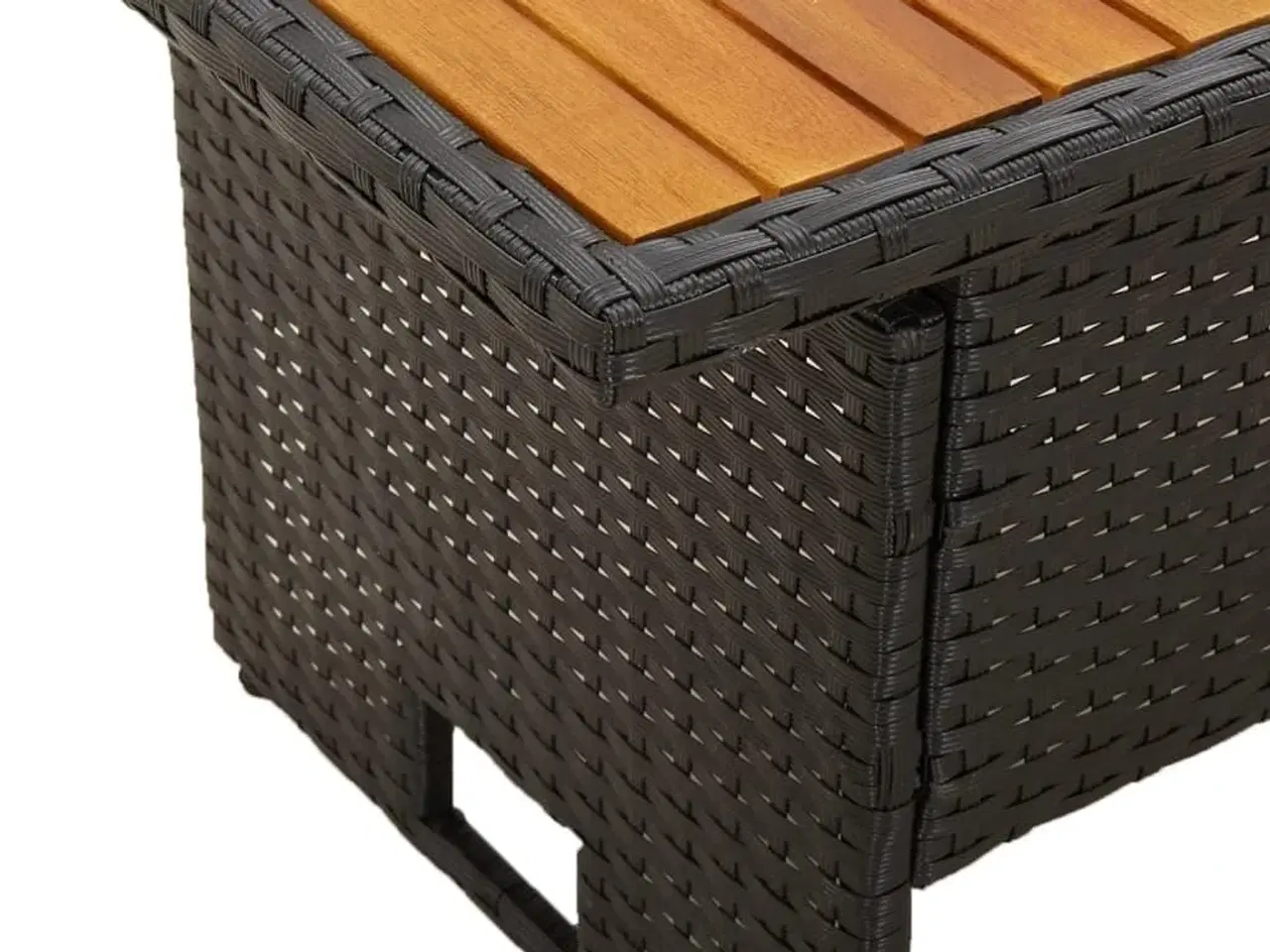 Billede 5 - Havebord 100x50x43/63 cm massivt akacietræ og polyrattan