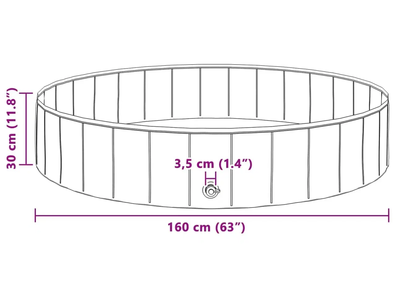 Billede 6 - Foldbar hundesvømmepulje Blå 160 x 160 x 30 cm PVC